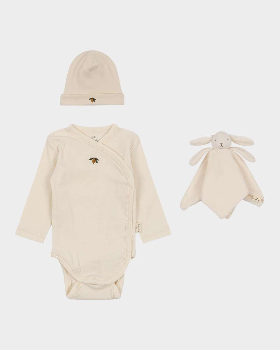 Kid's Three-Piece Lemon Embroidered Gift Set, Size Premie-6